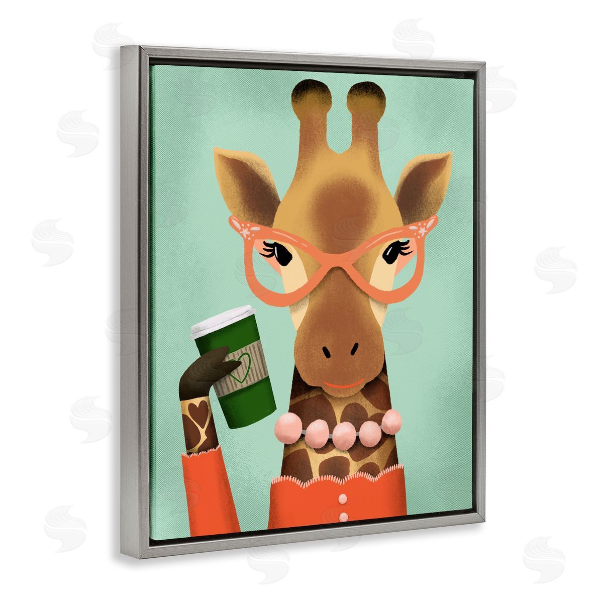 Jilly Jack Designs Stylish Giraffe & Latte Canvas Wall Art Print