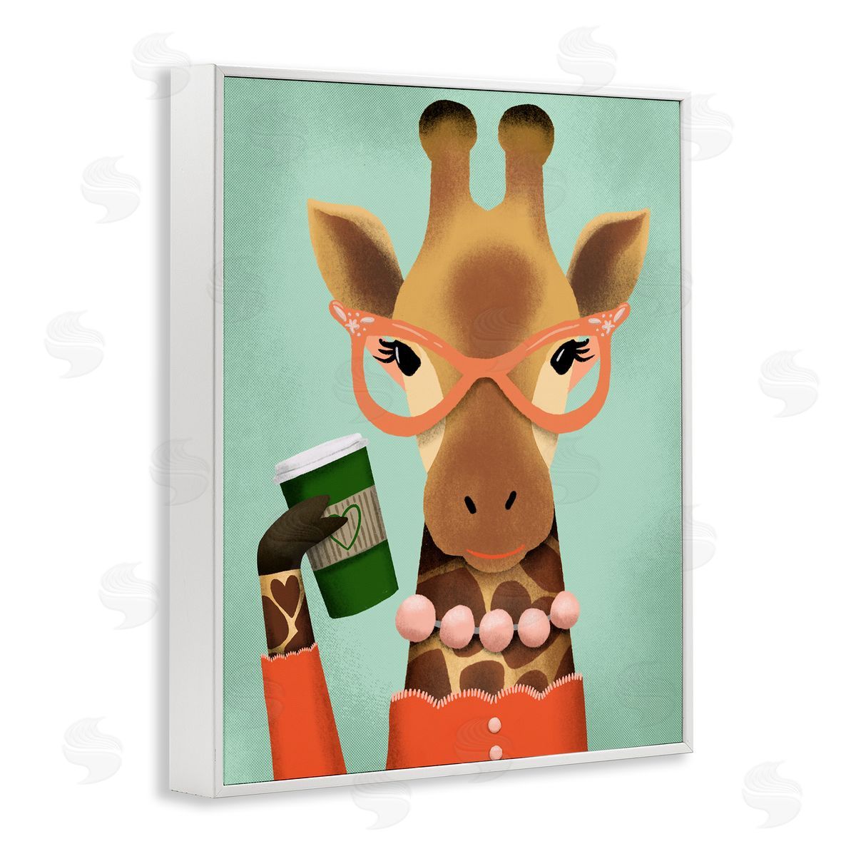 Jilly Jack Designs Stylish Giraffe & Latte Canvas Wall Art Print