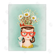 Jilly Jack Designs | Vintage Planter Girl with Daisies