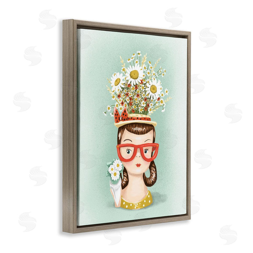Jilly Jack Designs | Vintage Planter Girl with Daisies