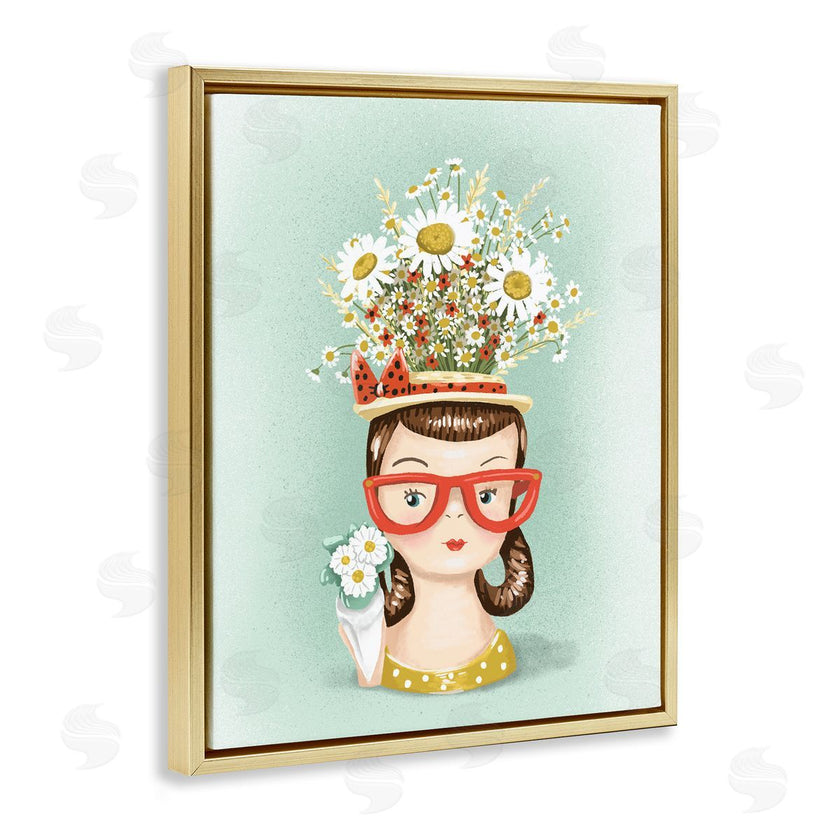 Jilly Jack Designs | Vintage Planter Girl with Daisies