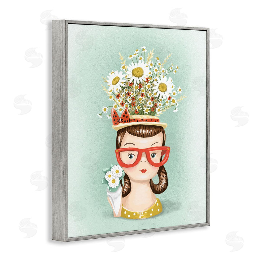 Jilly Jack Designs | Vintage Planter Girl with Daisies