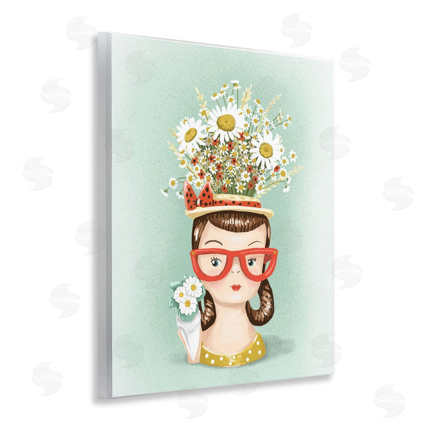 Jilly Jack Designs | Vintage Planter Girl with Daisies