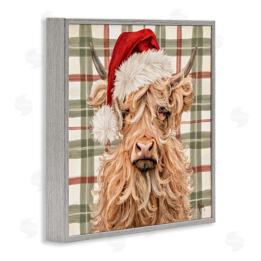 Ashley Bradley Holiday Wavy Haired Cattle Gray Framed Giclee Art Print