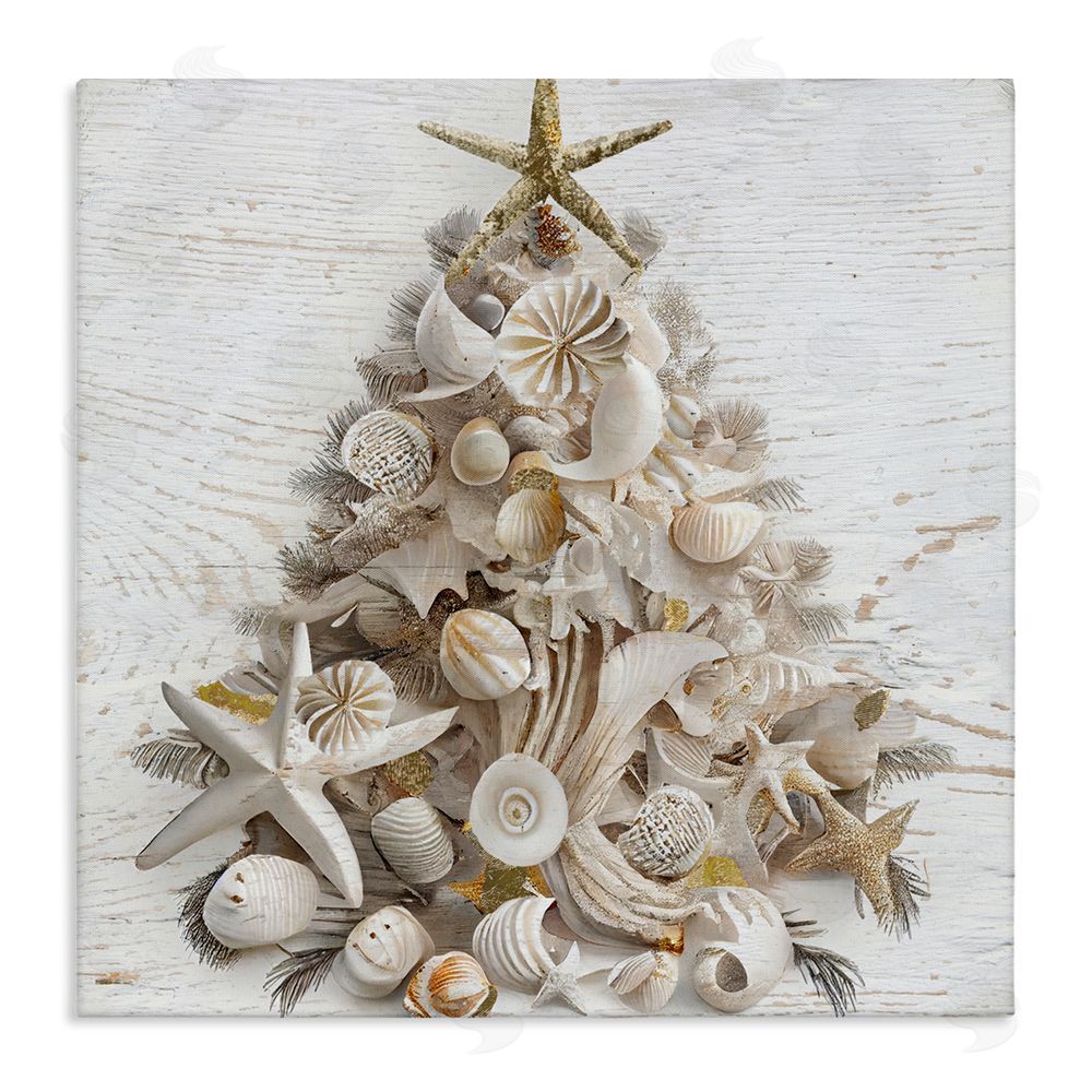 Sasha Beachy Shiplap Christmas Tree Canvas Wall Art Print