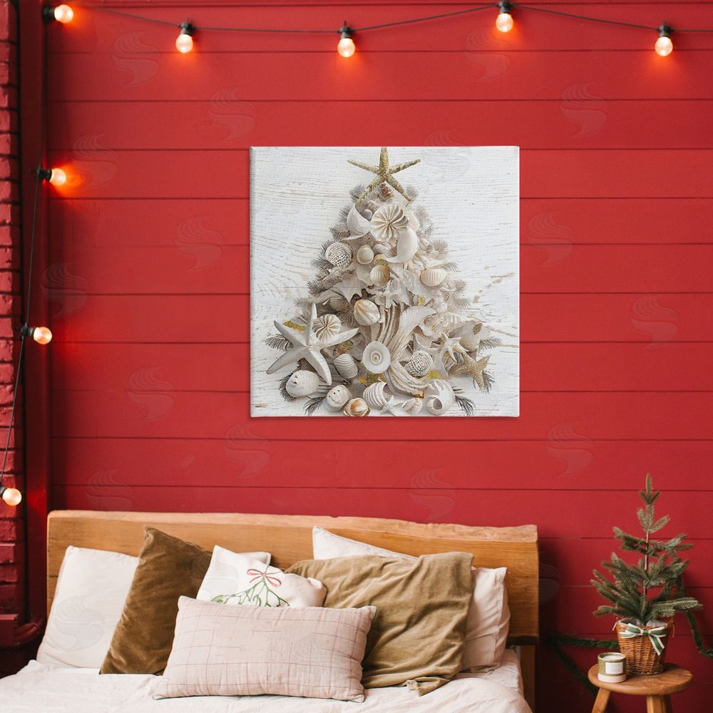 Sasha Beachy Shiplap Christmas Tree Printed Wall Art in Room
