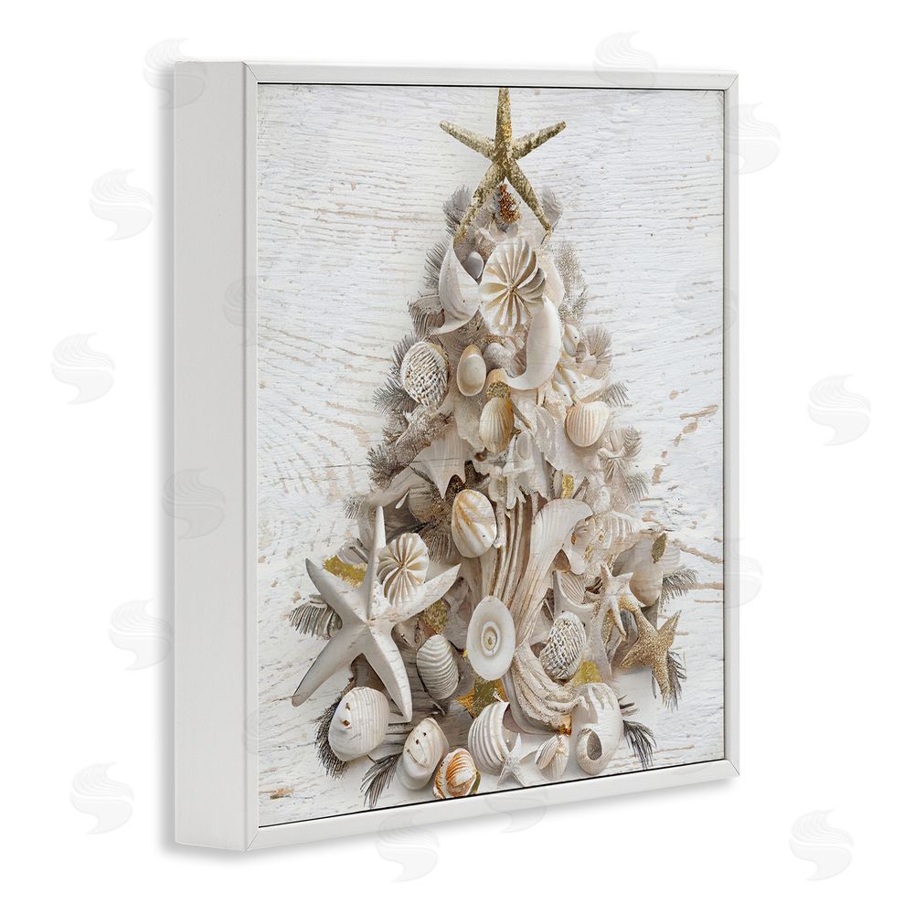 Sasha Beachy Shiplap Christmas Tree White Frame Giclee Art Print