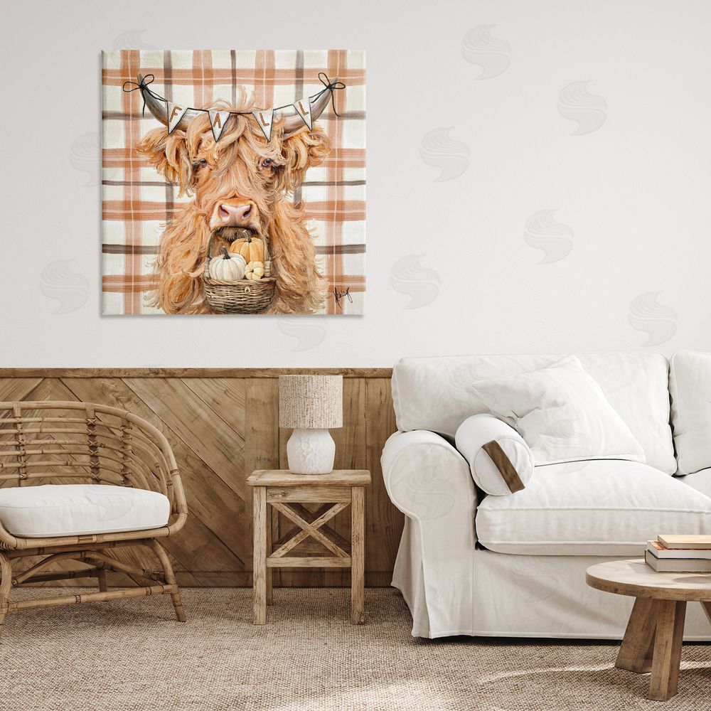 Ashley Bradley Autumn Harvest Cattle Printed Wall Art in Room