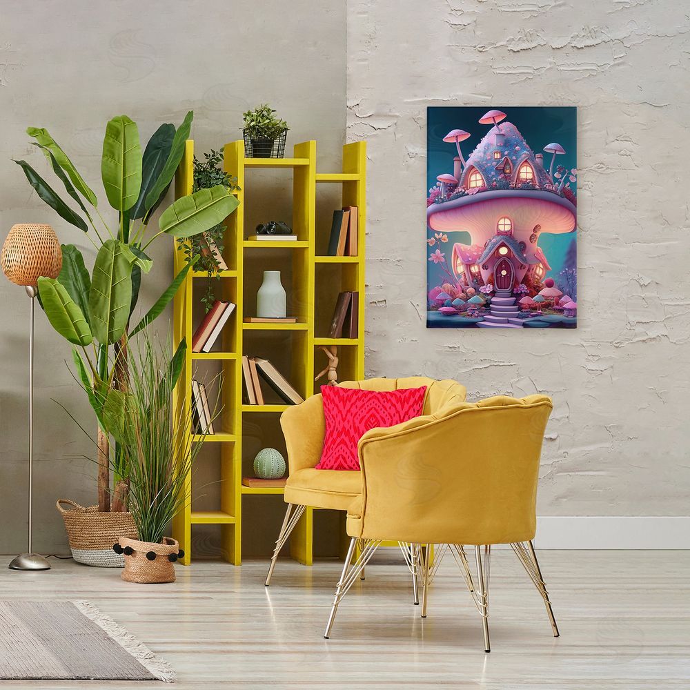 Sasha Magicville Mushroom Cottage Home Canvas Art on Wall