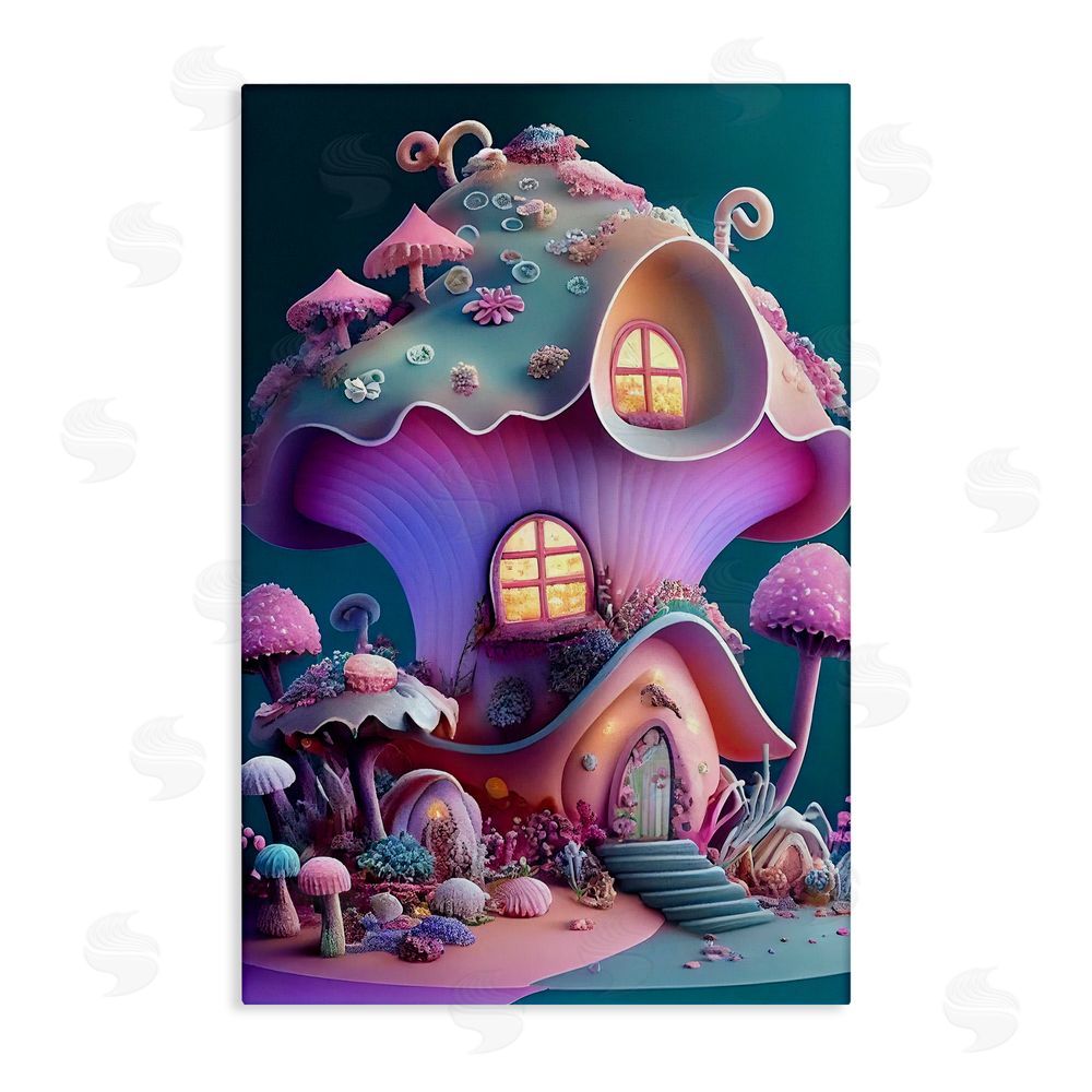 Sasha Magicville Fairytale Mushroom House Canvas Wall Art Print