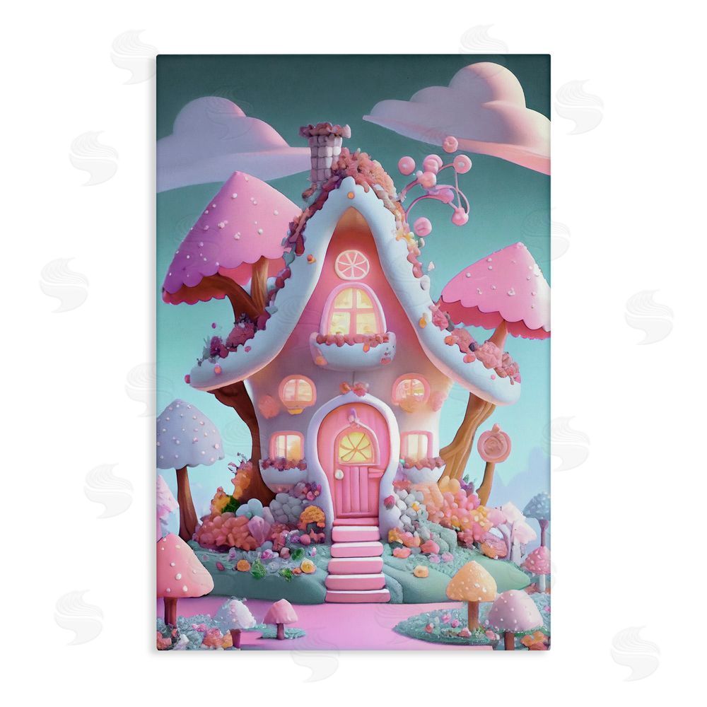 Sasha Magicville Candy Mushroom House Canvas Wall Art Print