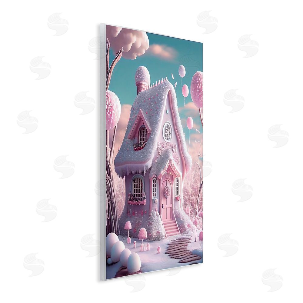 Sasha Magicville Snow Crusted Cottage Wall Plaque Art Print