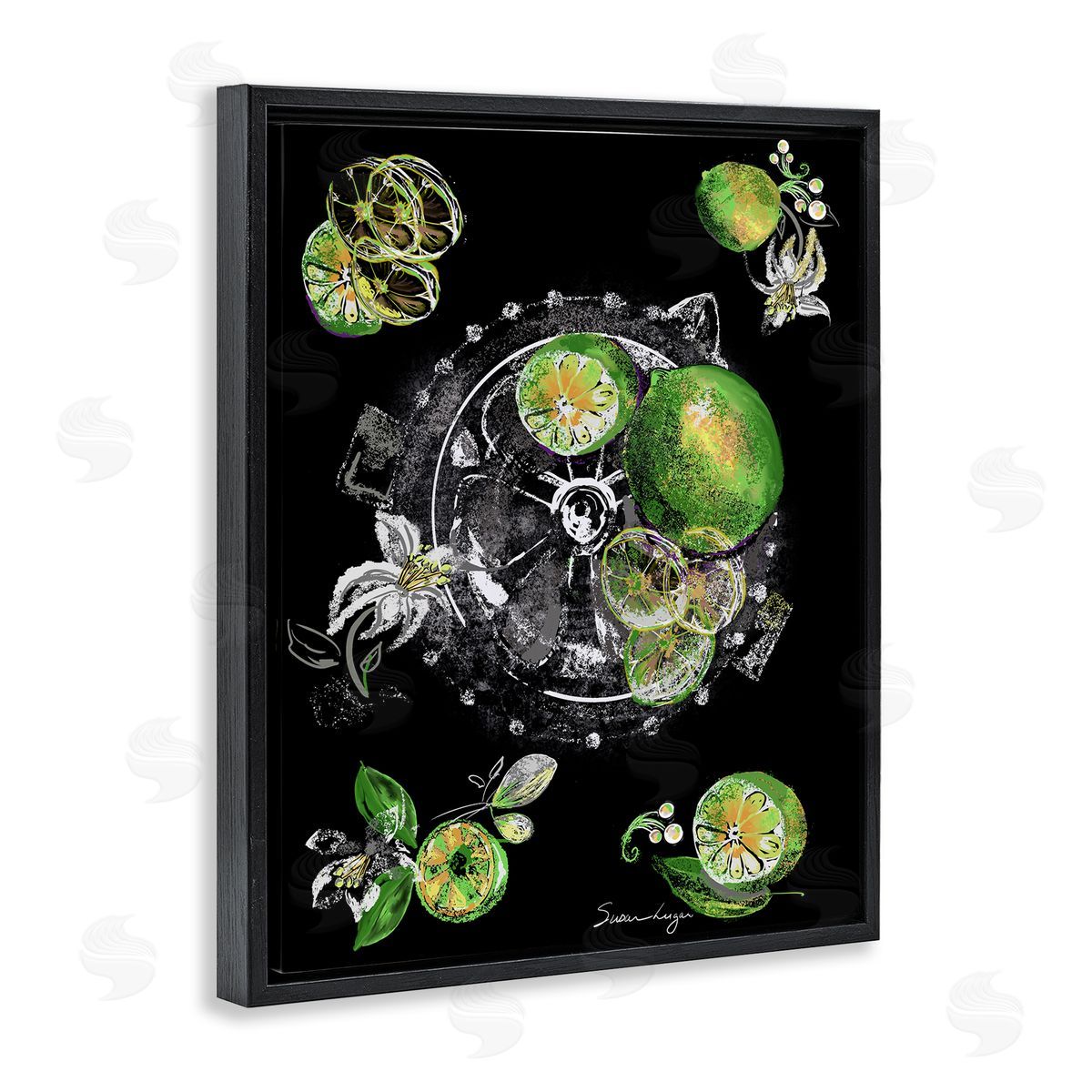 Susan Lugar Sliced Limes Juicer Canvas Wall Art Print