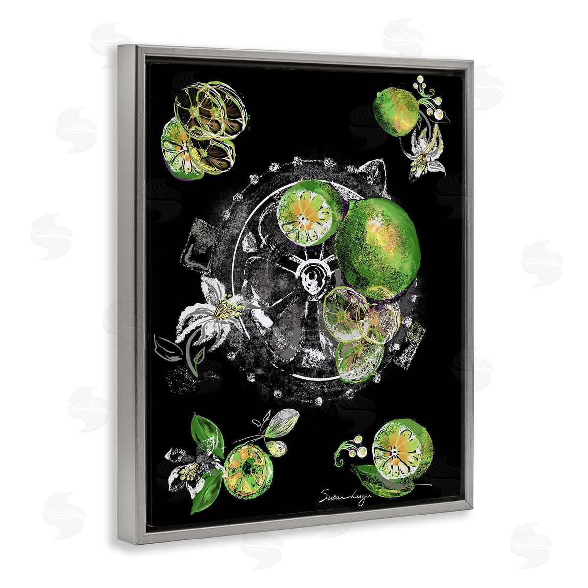 Susan Lugar Sliced Limes Juicer Canvas Wall Art Print