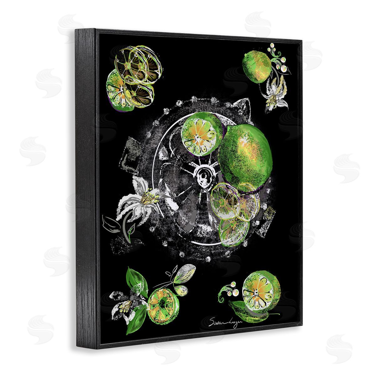 Susan Lugar Sliced Limes Juicer Canvas Wall Art Print