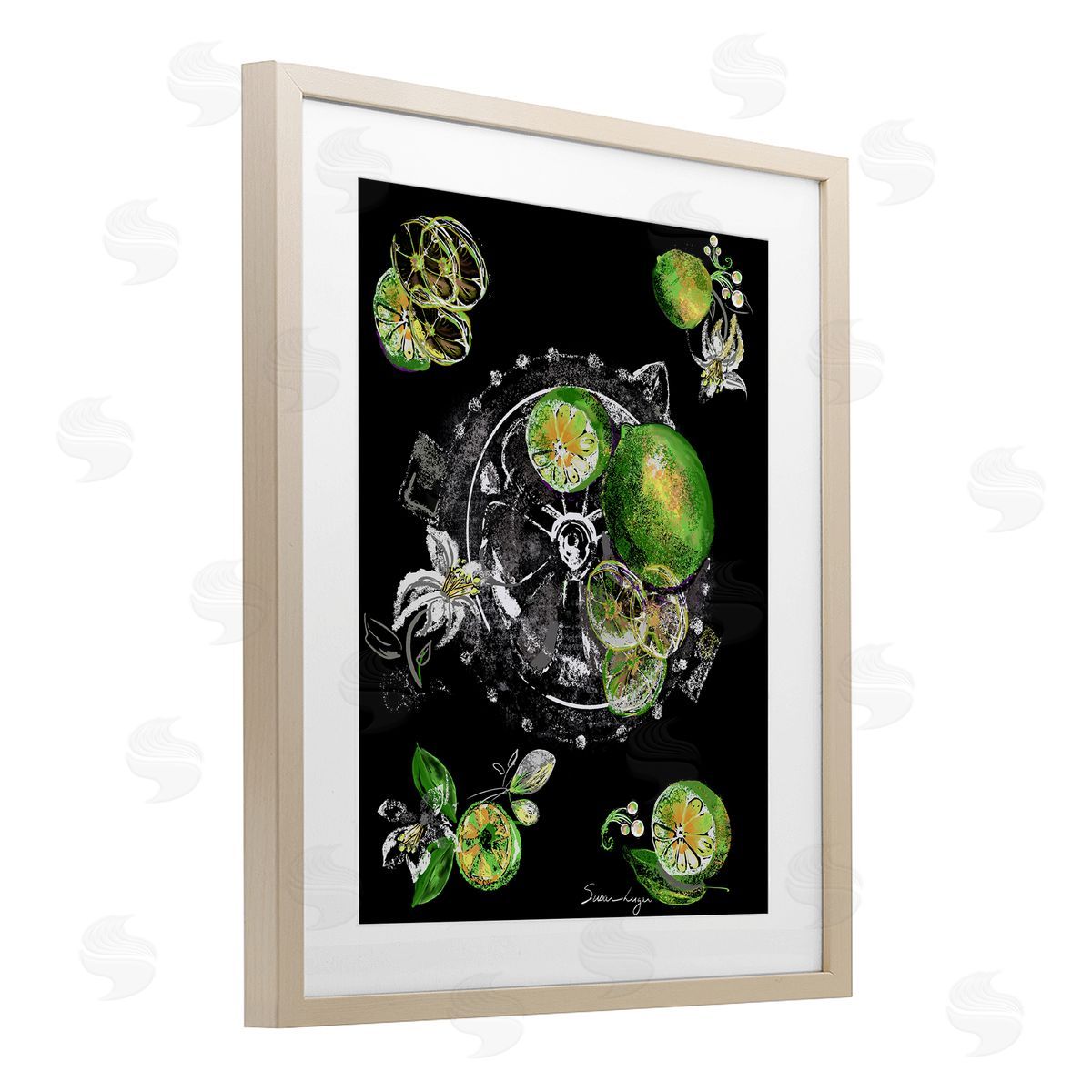 Susan Lugar Sliced Limes Juicer Canvas Wall Art Print