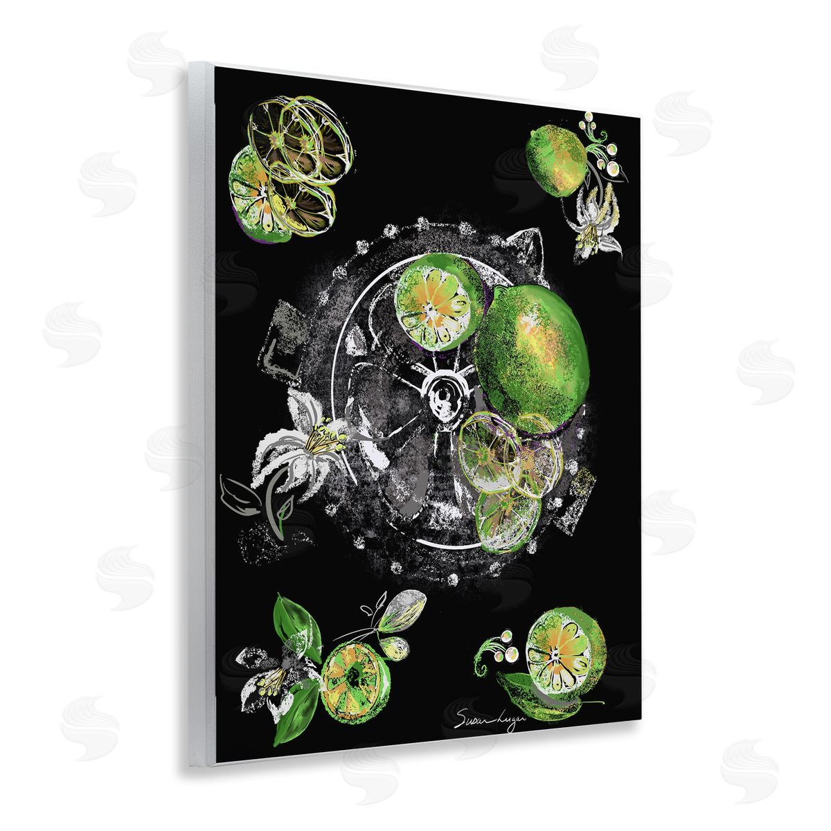 Susan Lugar Sliced Limes Juicer Canvas Wall Art Print