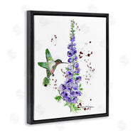 Susan Lugar | Delphiniums and Hummingbird