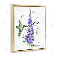Susan Lugar | Delphiniums and Hummingbird