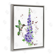 Susan Lugar | Delphiniums and Hummingbird