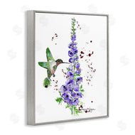 Susan Lugar | Delphiniums and Hummingbird