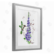 Susan Lugar | Delphiniums and Hummingbird