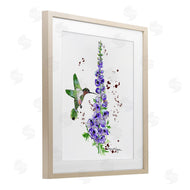 Susan Lugar | Delphiniums and Hummingbird