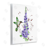 Susan Lugar | Delphiniums and Hummingbird