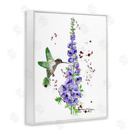 Susan Lugar | Delphiniums and Hummingbird