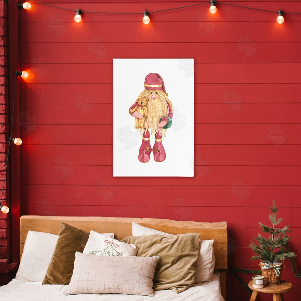 Nancy Overton Santa's Elf with Teddy Bear Printed Wall Art in Room