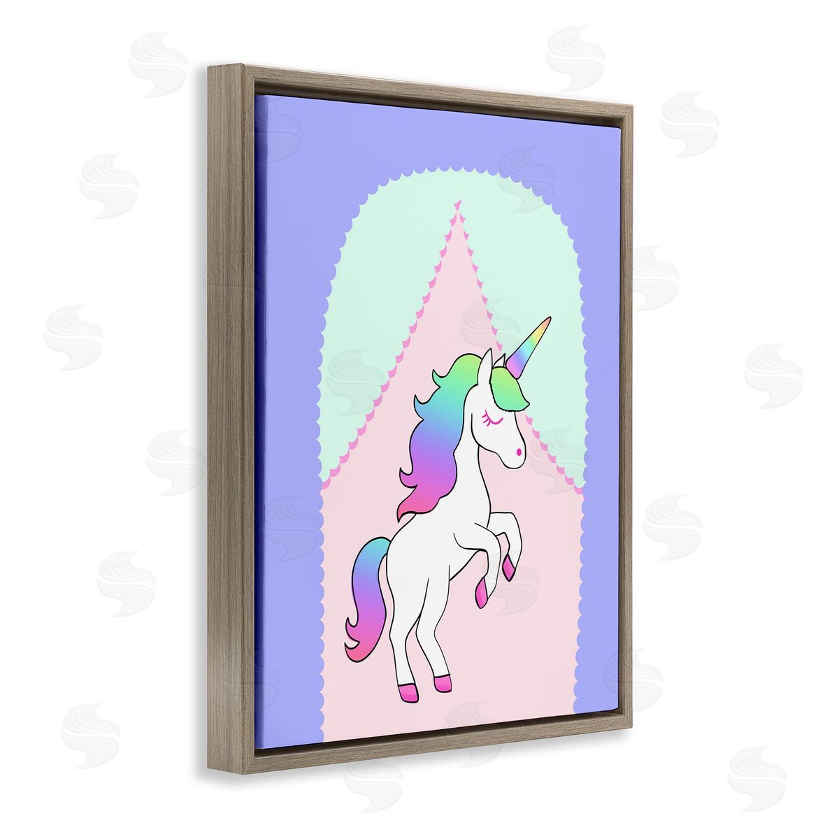 Pooja Dave Fantasy Unicorn in Pastels Canvas Wall Art Print