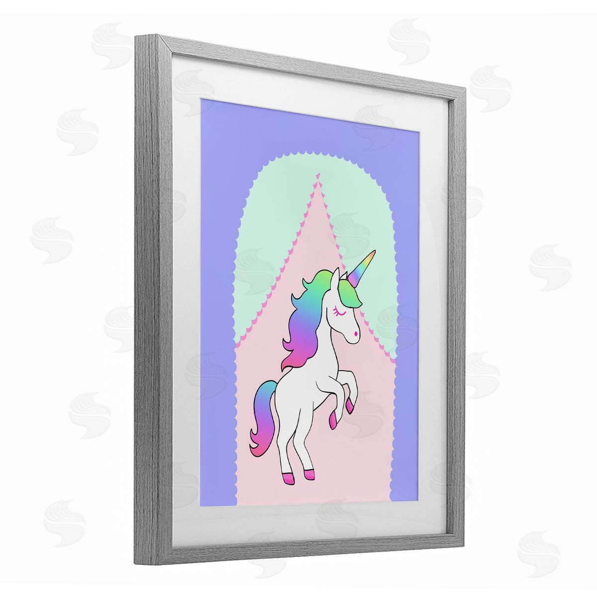 Pooja Dave Fantasy Unicorn in Pastels Canvas Wall Art Print