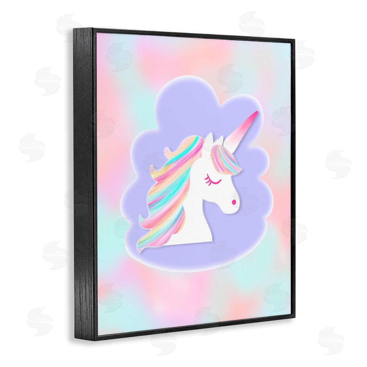 Pooja Dave Unicorn Face Pastel Cloud Canvas Wall Art Print