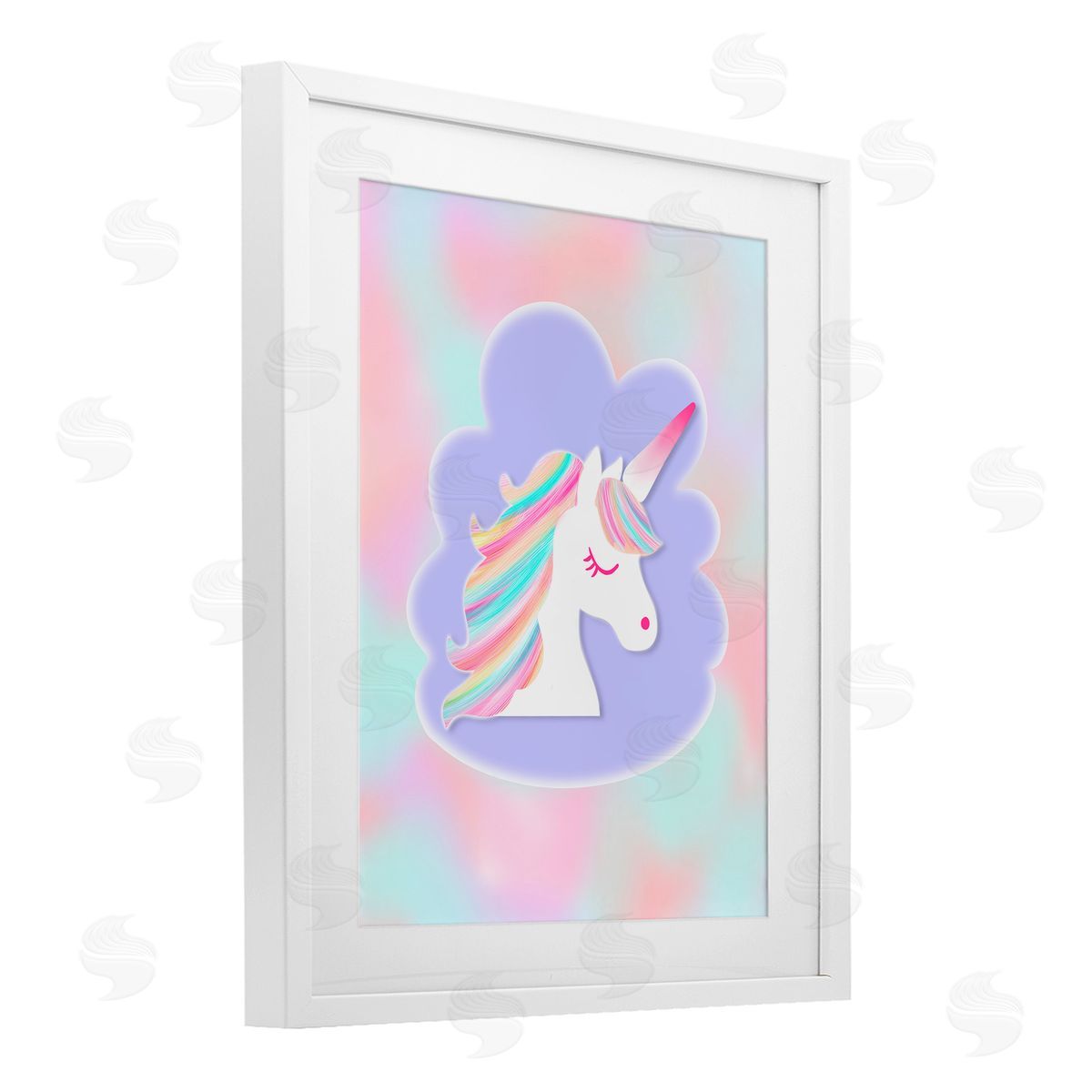 Pooja Dave Unicorn Face Pastel Cloud Canvas Wall Art Print