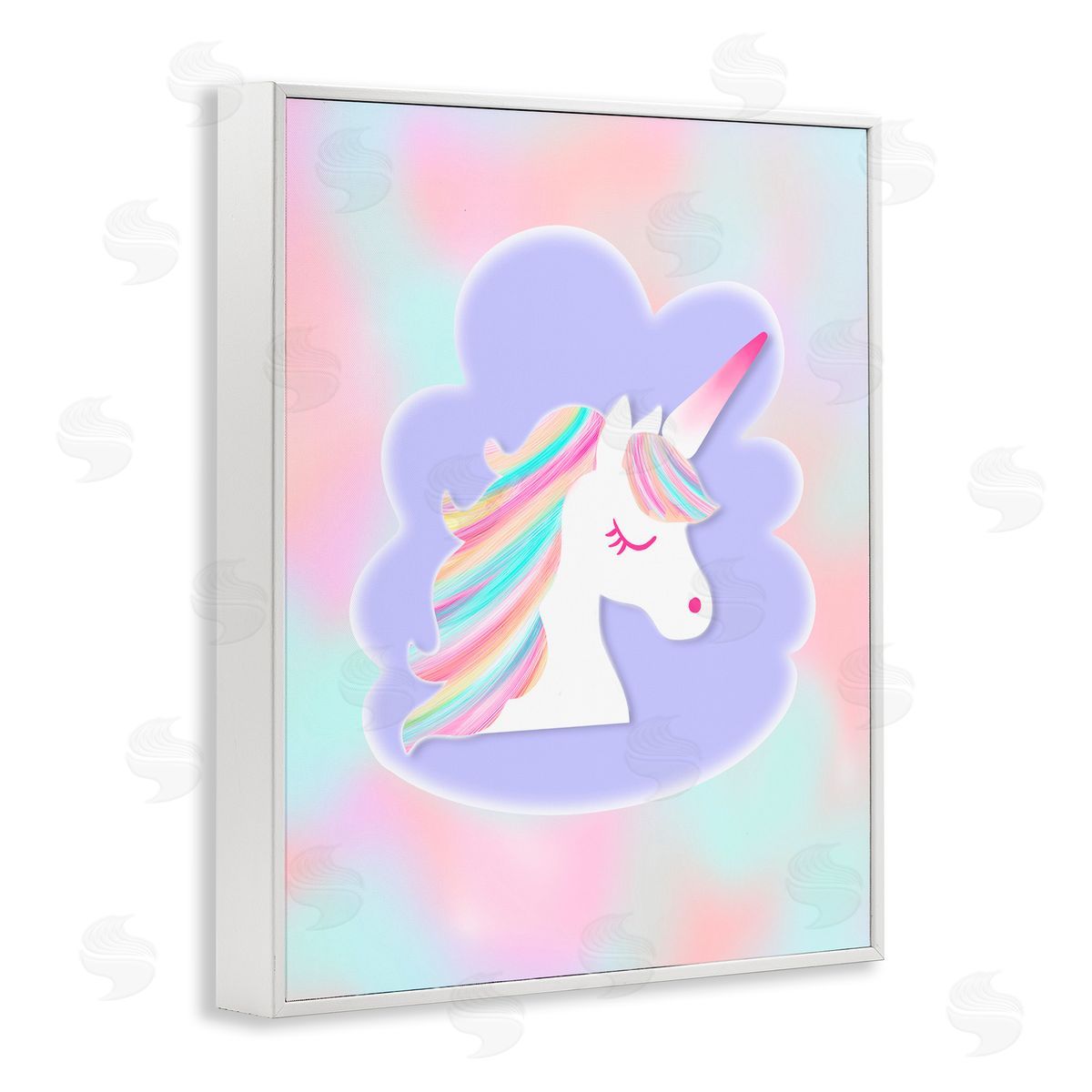 Pooja Dave Unicorn Face Pastel Cloud Canvas Wall Art Print