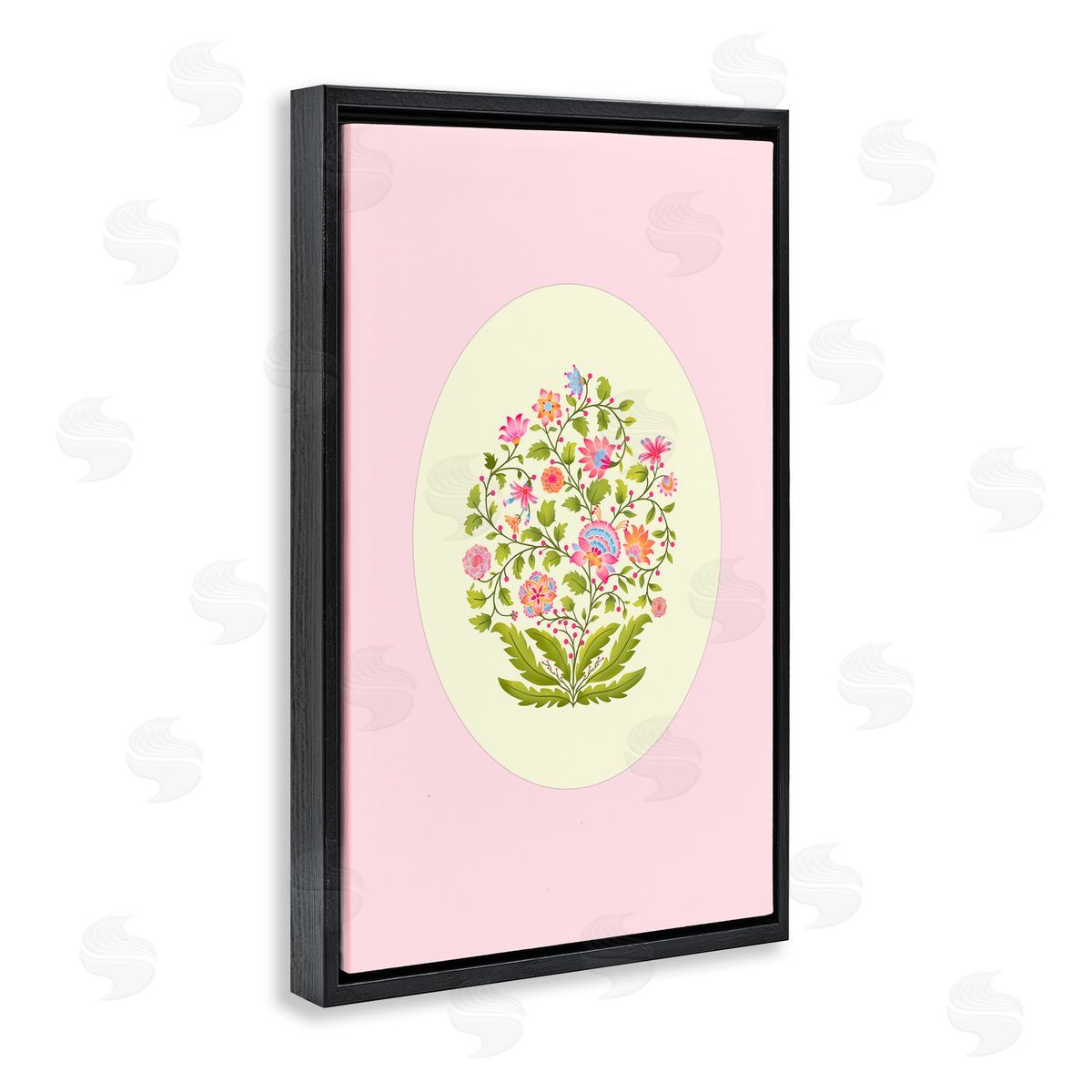 Pooja Dave Rounded Wildflower Bundle on Pink Canvas Wall Art Print