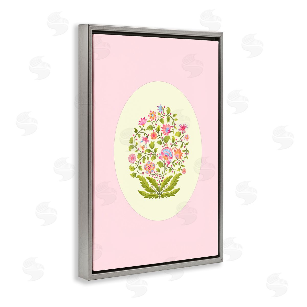Pooja Dave Rounded Wildflower Bundle on Pink Canvas Wall Art Print