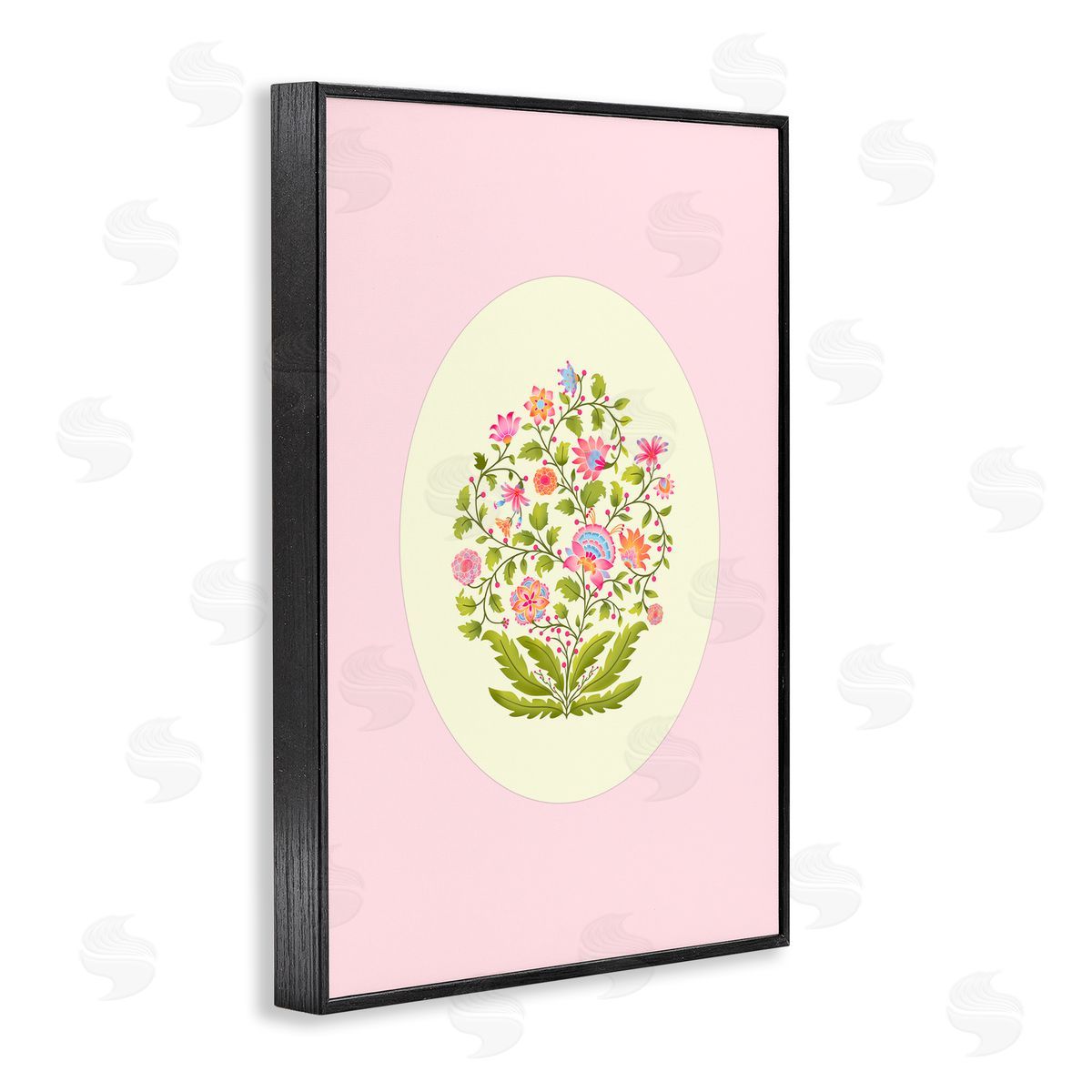 Pooja Dave Rounded Wildflower Bundle on Pink Canvas Wall Art Print