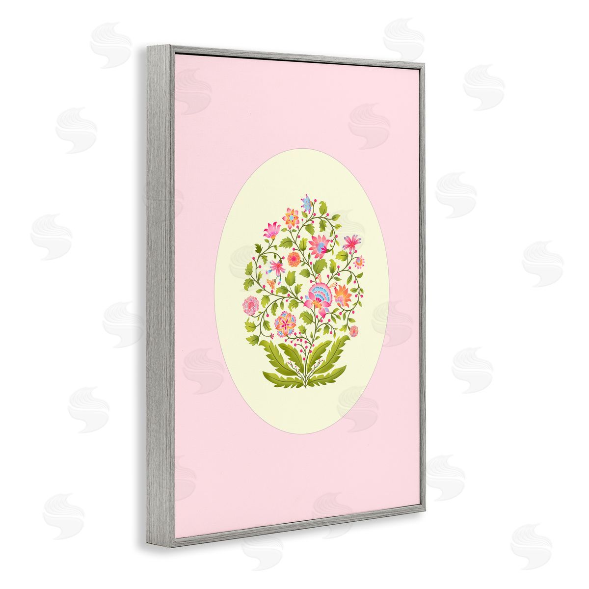 Pooja Dave Rounded Wildflower Bundle on Pink Canvas Wall Art Print