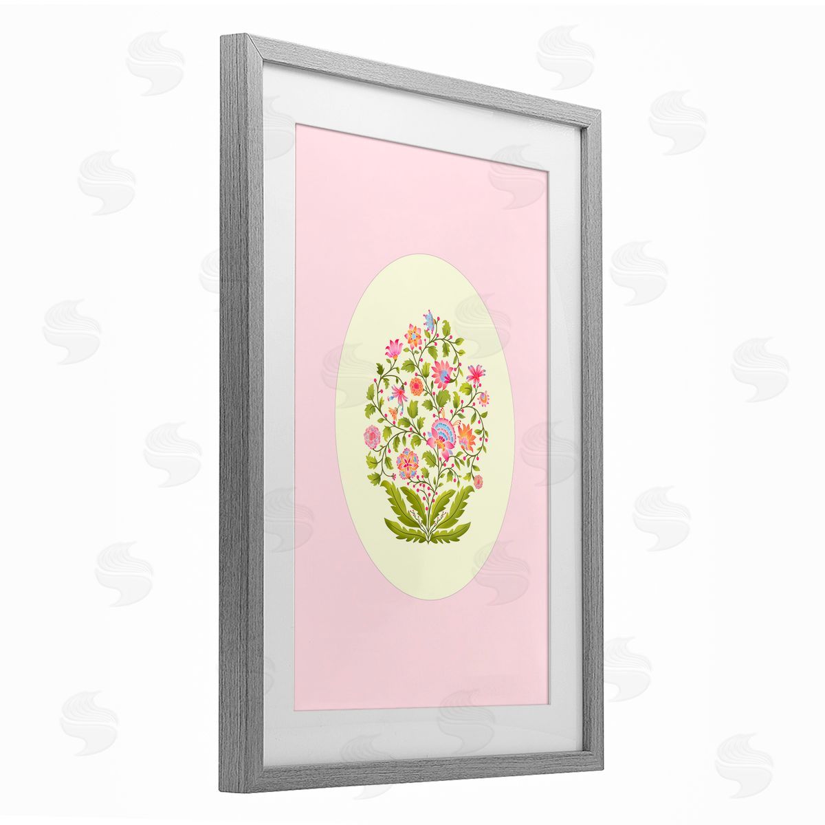 Pooja Dave Rounded Wildflower Bundle on Pink Canvas Wall Art Print