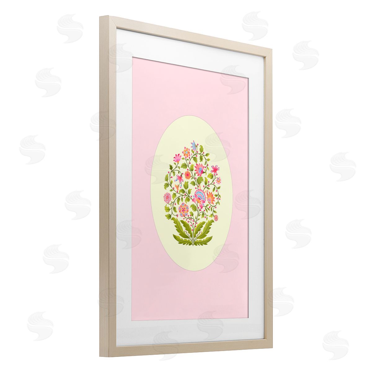 Pooja Dave Rounded Wildflower Bundle on Pink Canvas Wall Art Print