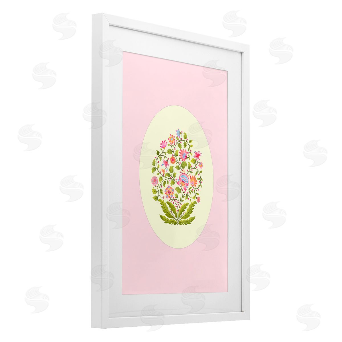 Pooja Dave Rounded Wildflower Bundle on Pink Canvas Wall Art Print