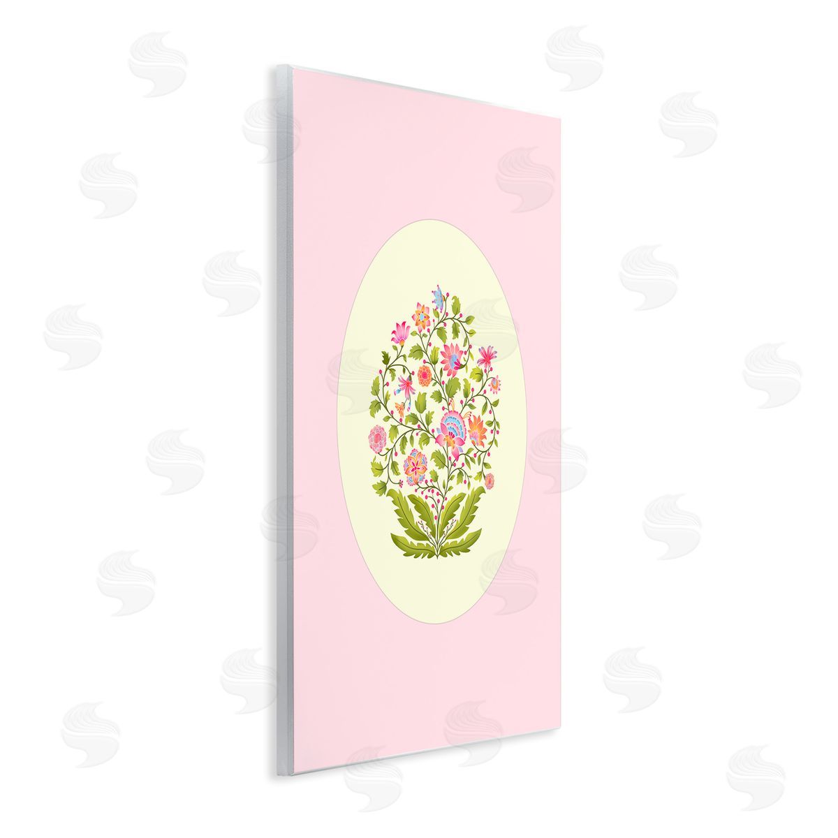 Pooja Dave Rounded Wildflower Bundle on Pink Canvas Wall Art Print