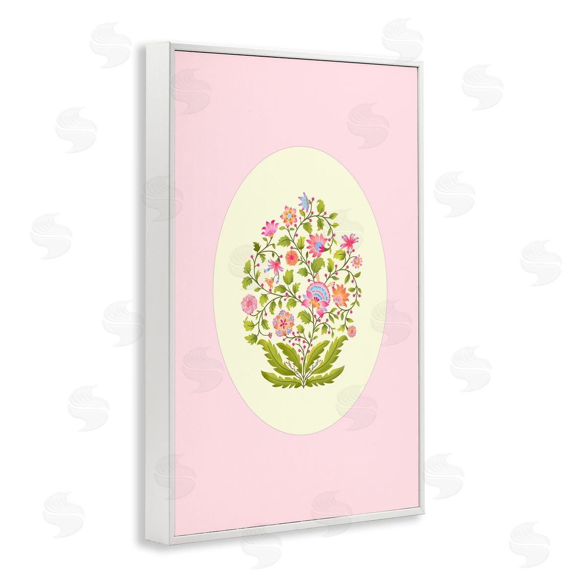Pooja Dave Rounded Wildflower Bundle on Pink Canvas Wall Art Print
