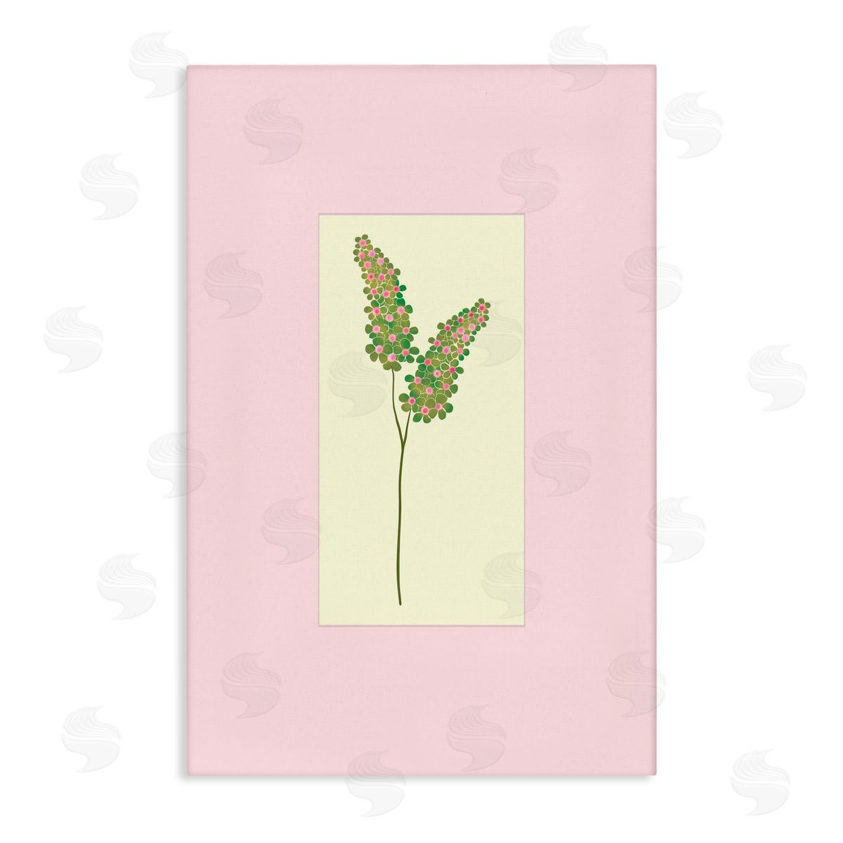 Pooja Dave Herb Sprig over Pink Canvas Wall Art Print