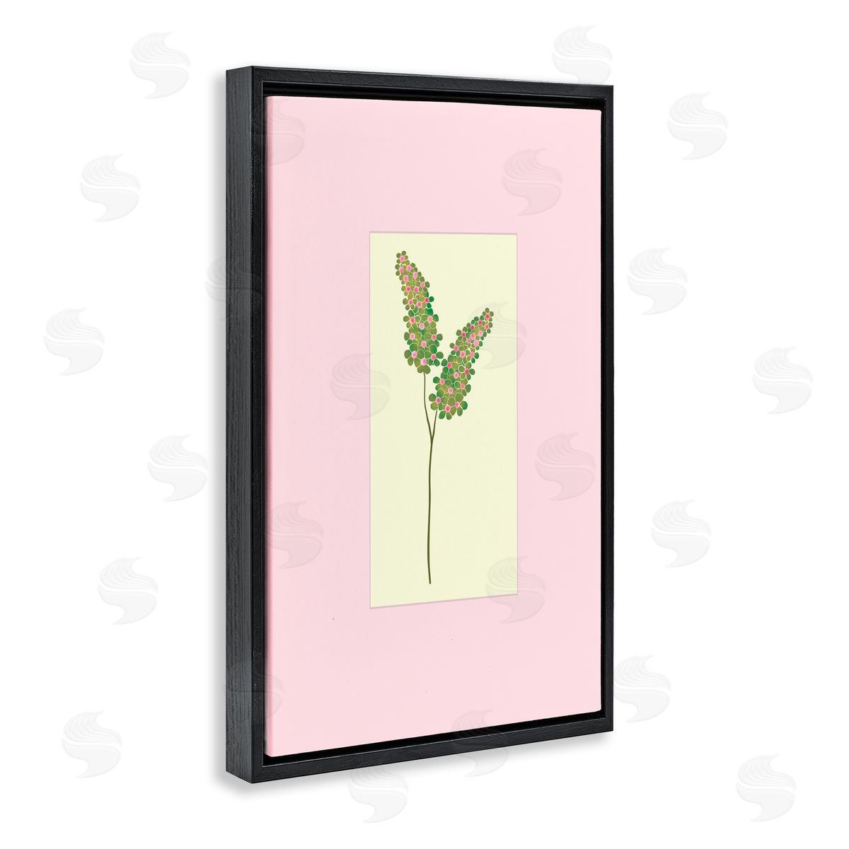 Pooja Dave Herb Sprig over Pink Canvas Wall Art Print
