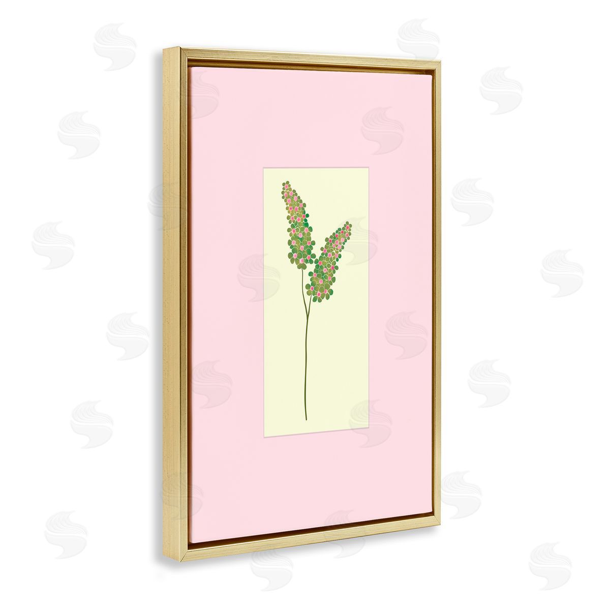 Pooja Dave Herb Sprig over Pink Canvas Wall Art Print