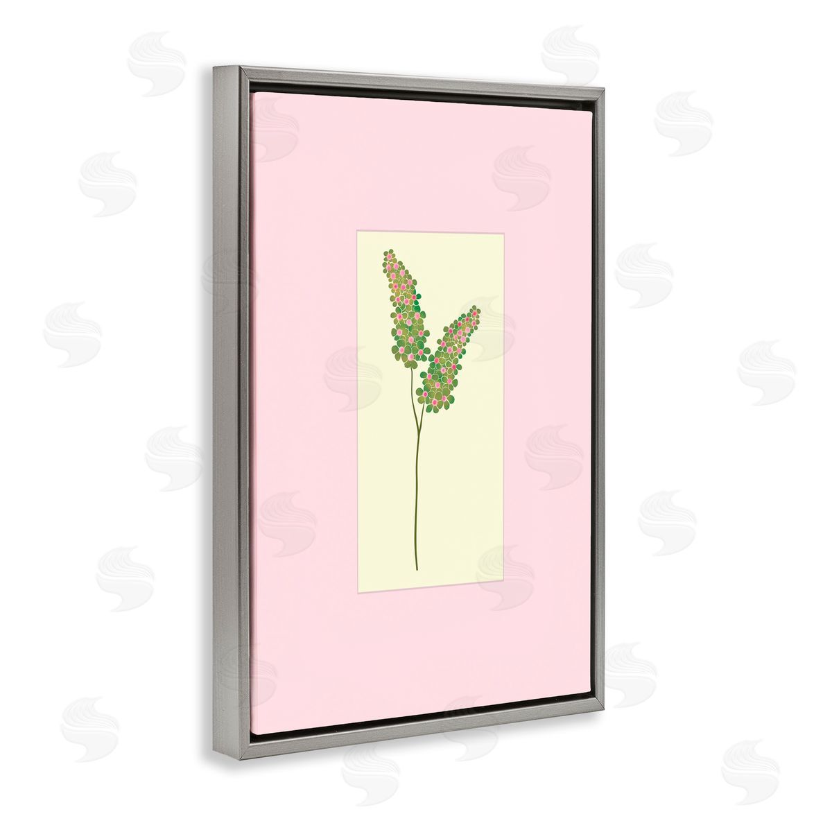 Pooja Dave Herb Sprig over Pink Canvas Wall Art Print