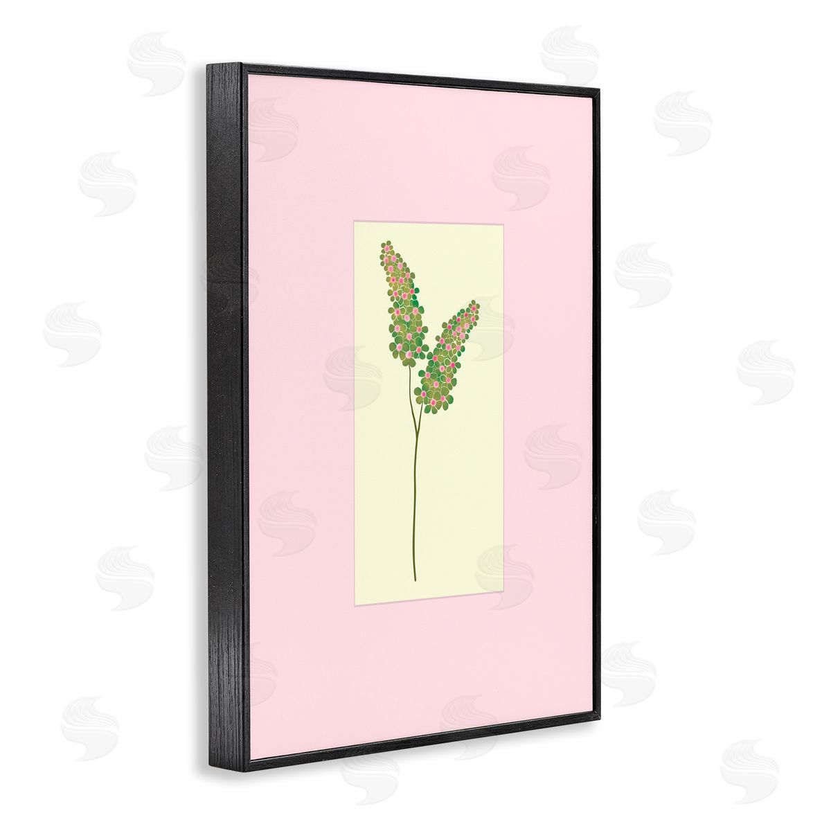 Pooja Dave Herb Sprig over Pink Canvas Wall Art Print