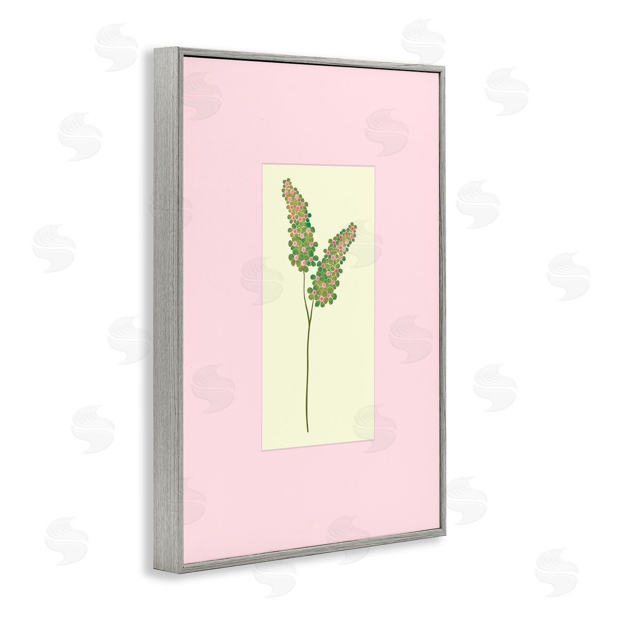 Pooja Dave Herb Sprig over Pink Canvas Wall Art Print